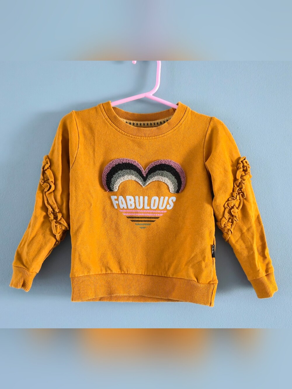 Fabulous Heart Ruffle Sleeve Sweatshirt - 2T